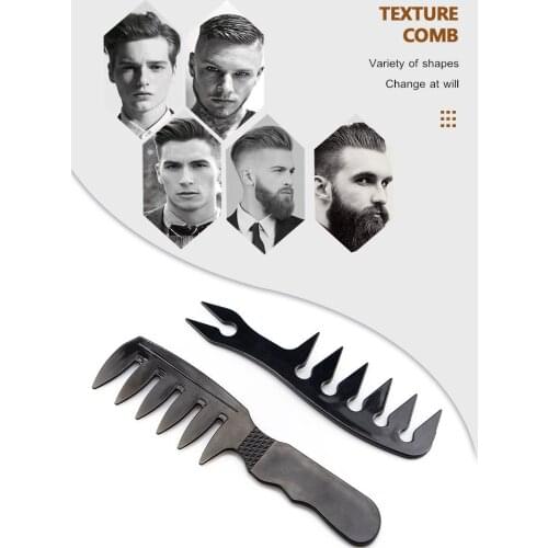 Professional Wide-Tooth Anti-Static Double-Sided Comb Hairbrush Fork Men Beard Hairdressing Brush Barber Shop Styling Tool Salon