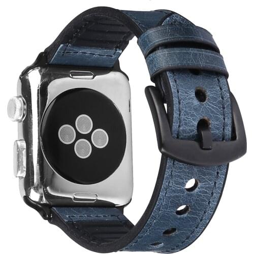 Hot Genuine Leather band +silicone strap for apple watch 6 band series SE 5 4 SE 44mm 40 for apple iwatch5 wristband 3 2 38 42