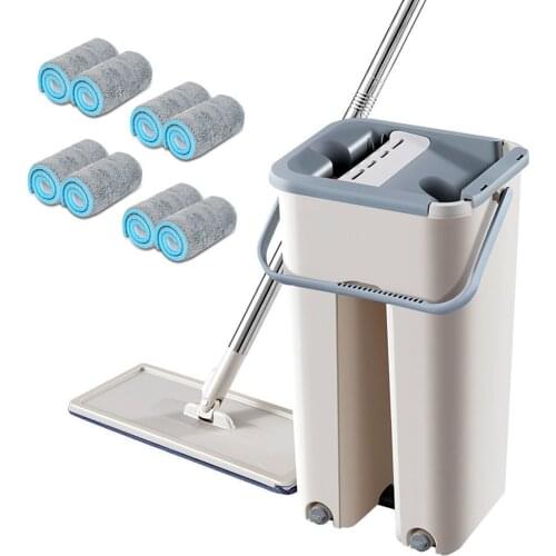 Squeeze Mop Floor Flat With Bucket For Washing Floors Hand Free Wringing Microfiber Self Cleaning Mop Squeeze Floor Mop
