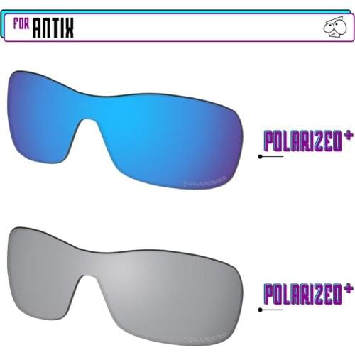 EZReplace Anti Seawater Polarized Replacement Lenses for - Oakley Antix Sunglasses - Silver P Plus-Blue P Plus