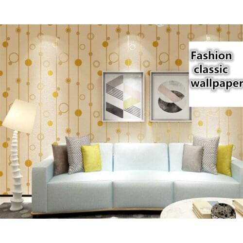 Beibehang Modern minimalist line circle deerskin non-woven wall paper 3D embossed TV background papel de parede 3d wallpaper