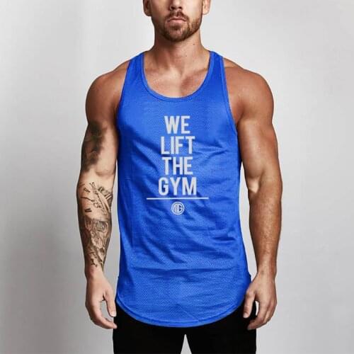 Workout Fashion Mesh Mens Tank Top Fitness Brand Casual Singlets Sleeveless Bodybuilding Stringer Undershirt Gym TanktopsVest