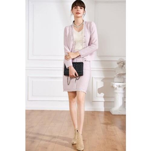 Spring 2021 new style ladies' knitting western style age reducing suit