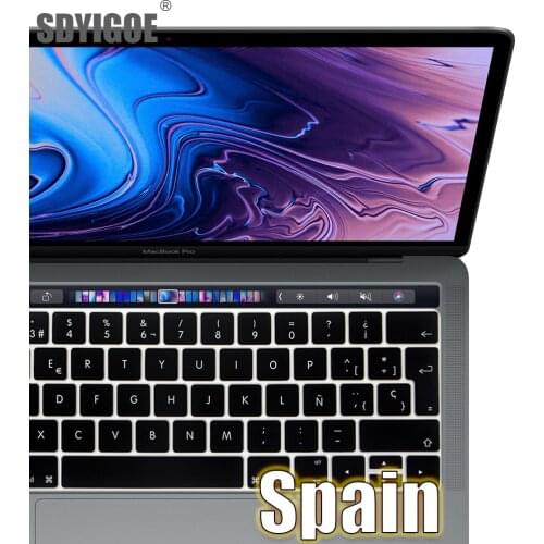 With ñ Spanish keyboard cover protector for macbook pro13 A2159 A1990 For macbook air 13 A1932 A1466 Keyboard protective film