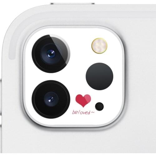 Cute Cartoon Beloved Heart Camera Protector Case For Apple iPad Pro 2020 Protective Tempered Glass Film Back Camera Lens Sticker