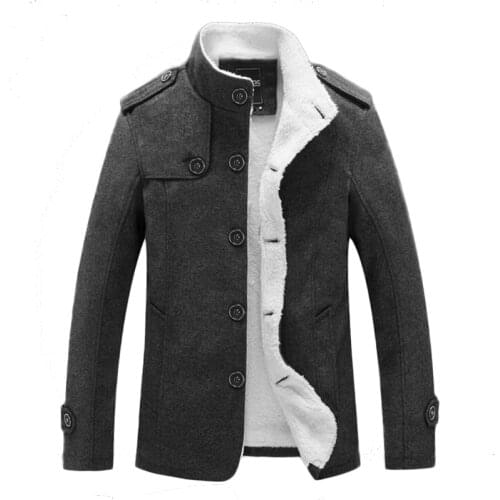 Winter Thick Warm Jacket Men Casual Slim Fit Wool Outwear Coat Men Stand Collar Jacket And Coat Jaqueta Masculino Plus Size 3XL