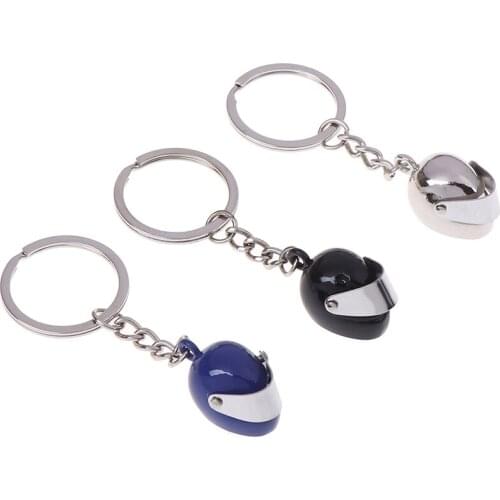1 PC Moto Crash Helmet Car Keychain Helmet Shape Metal Key Chain Innovative Gift Emulational Motorcycle Safety Helmet Keyring