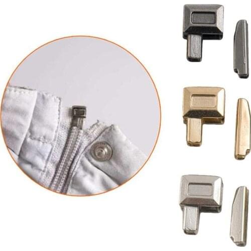 10Pairs 5# Metal Repair Zipper Stopper Open End Zipper Sewing Stopper Accessories Zipper M5T9 DIY For Clothes