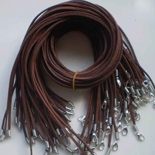 10 Pcs Plush Faux Leather String Lobster Clasps Cords Wire Concise Necklace