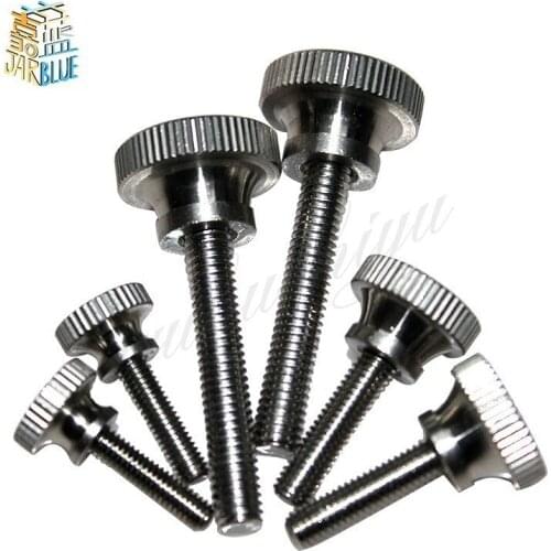 2Pcs GB834 M10*20/25/30/40/50/60 Stainless Steel Knurling Head Knurled Thumb Screw Hand Tighten Curtain Wall Glass Lock Screws