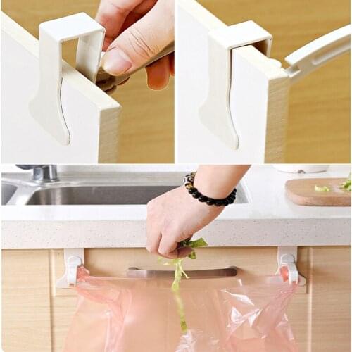 2pcs Kitchen Cabinet Bags Hooks Trash Garbage Bag Hanger Cupboard Door Hanging Rack Holder For Storage Bag Kitchen Accessories