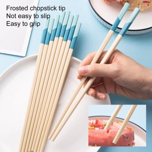 5 Pair Reusable Chopsticks Heat Resistant Plastic Anti-slip Cooking Diner Chopsticks No Odor Ultra-slim Food Chopsticks for Home