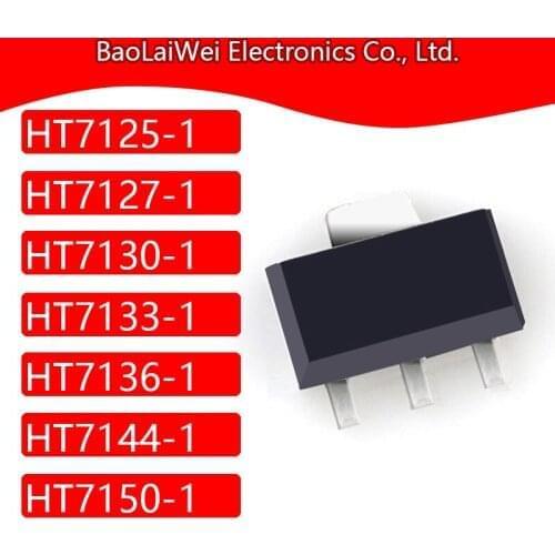 200pcs HT7125-1 HT7127-1 HT7130-1 HT7133-1 HT7136-1 HT7144-1 HT7150-1 3SOT89 ic chip Electronic Components Integrated Circuits