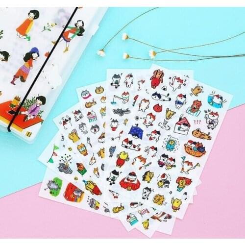 6sheets Per Lot Kawaii Japan Cats' Life PET Sticker Creative Sell Students' Decor Diary Stickers Office School Supplies