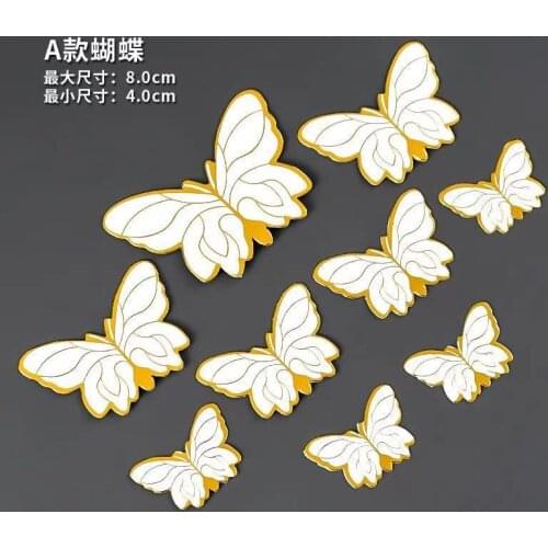 9Pcs Glitter Butterfly Happy Birthday Cake Topper For Baby Shower Wedding Girls Birthday Party Supplies Baking Dessert Topper