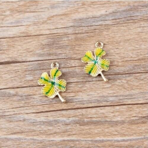 Diy Jewelry decoration Accessories 50pcs/lot Alloy drop oil gold Tone Cartoon Flowers Shape Charms fit earring/Necklace pendant