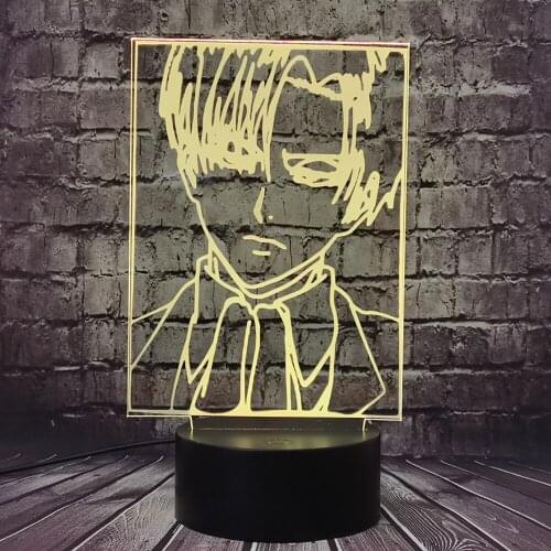 Attack on Titan Theme Light Comic Captain Levi Ackerman Figure Led Night Light for Kids 3D Optical Table Lamp Holiday Toy Toy