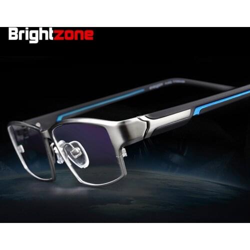 Brightzone Fashion Full Rim Ultra Light-weighted Flexible IP Electronic Plating Metal Titanium Rim Glasses Men Eyeglasses Frame