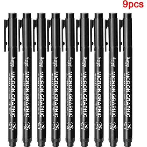 Black Fine Tip Sketch Pen Drawing Line Comic Anime Art Waterproof Painting Pen EM88