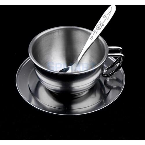 Kids Stainless Steel Kitchen Tableware - Coffee Cup Set, 3 Pieces/Set - Pretend Play Toy for Boys Girls