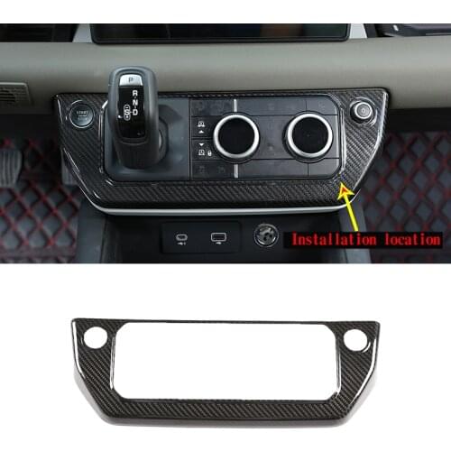 For 20-21 Land Rover Defender 110 Car Decoration Air Conditioner Mode Real Carbon Fiber Button Frame Decoration Accessories