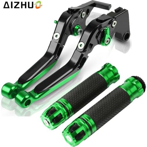 For KAWASAKI ZX6R ZX636R ZX 6R 636R 2007-2016 2015 2014 Motorcycle Folding Extendable Brake Clutch Levers+Hand Grips