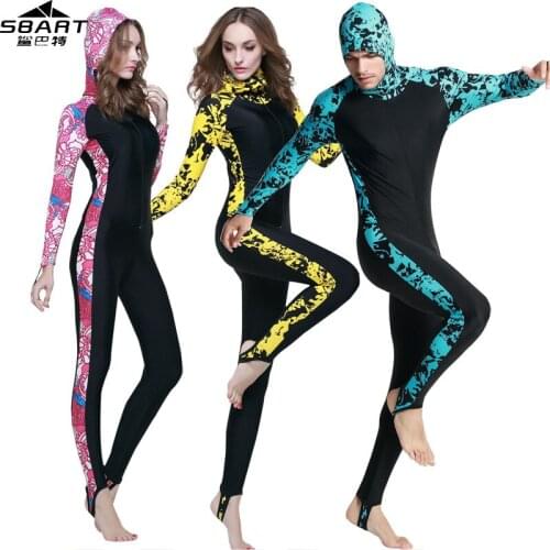 SBART Diving Wetsuit Women Men Colorful Long Sleeve Spearfishing Surfing Diving Wetsuits Hooded S-4XL Scuba Diving Wetsuit N1009