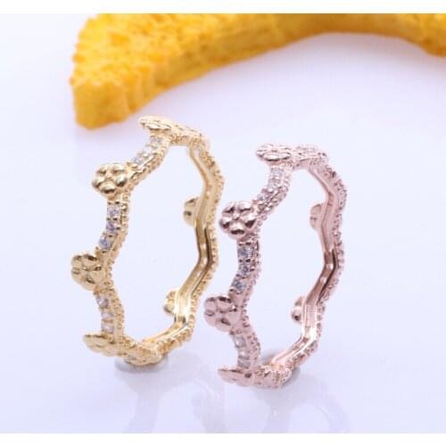100% 925 Sterling Silver Pan Ring Creative Floret Corolla Fashion Elegant Fold Ring For Women Wedding Party Fashion Jewelry