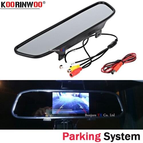 Koorinwoo 2.4G Wireless Parking kit Car Rearview Monitor Mirror With Reversing camera Kit Backup Car-detector Blind For safe