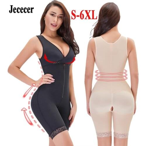 Slimming Body Sleeveless Push Up Chest Zipper Open Crotch Shapewear Bodysuit Tummy Control Thigh Waist Trainer Women Underwear