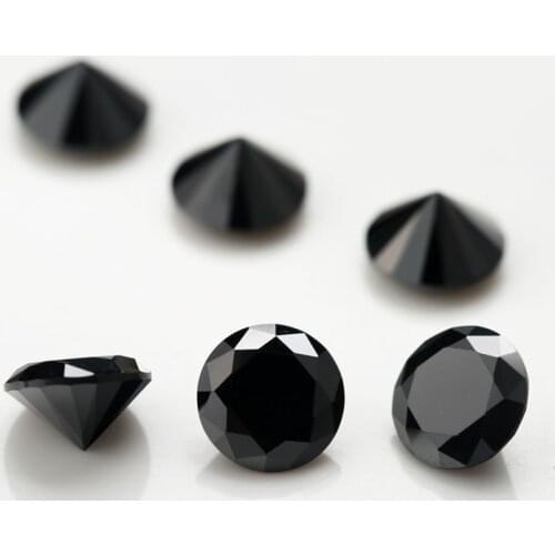 10pcs/lot 4.0~20mm Round Shape Loose CZ Stone Black Color AAAAA Cubic zirconia Synthetic Gems For Jewelry DIY Stone