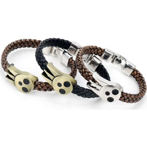 Hot Anime Wrisband Jewelry Soul Eater SOULEATER Bracelet Bangles Soul Logo Leather Weave Bracelet Bangle Cosplay Gift For Men