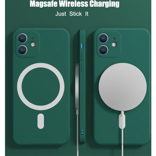 Magnetic Magsafing Case For iPhone 12 Pro Max Liquid Silicone Cover For iPhone 11 11Pro X Xr Xs 7 8 Plus SE Wireless Charging