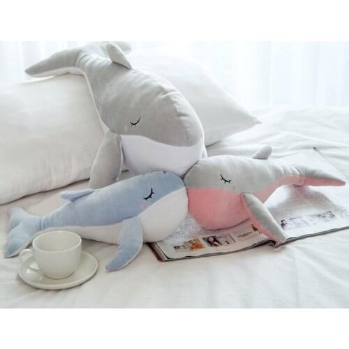 35/60/80cm Sleeping Dolphin Plush Toy Soft Stuffed Cartoon Animal Whale Doll Nap Sofa Chair Pillow Cushion Kids Girlfriends Gift