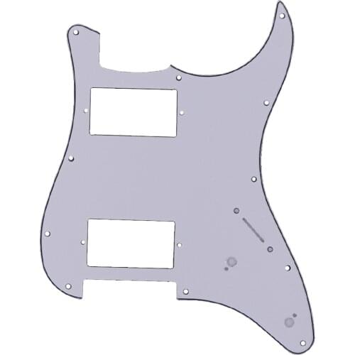 11 Hole HH PVC Guitar Pickguard Scratch Plate for ST SQ White