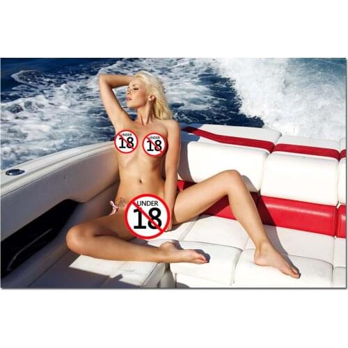 Wall Art Poster and Prints HD Canvas Painting Sexy Girl on the Yacht Photo Wall Picture For Living Room Decor