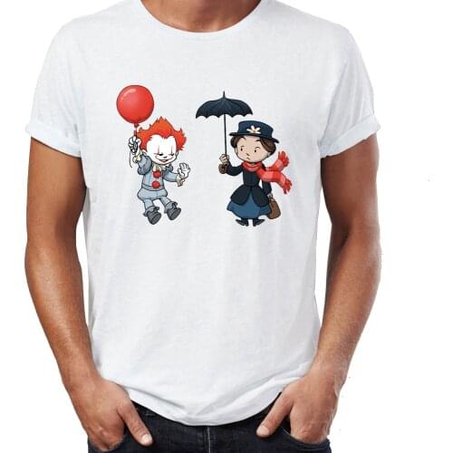 New Men short sleeve t-shirt It Clown and The Magical Nanny Artsy Awesome Artwork Printed t shirt tees tops harajuku streetwear