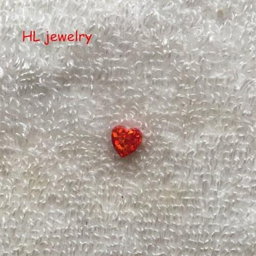 Hill-san Lotus Wholesale 8mm Opal Synthetic Red Fire Opal Heart Pendants
