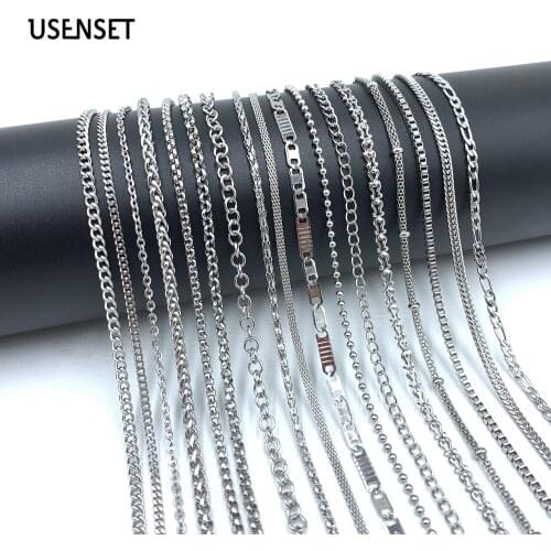 Stainless Steel Necklaces For Women DIY Jewelry Beads Choker Rope Chains Never Rub Pendant Cuban Necklace 2020