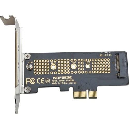 NVMe PCIe M.2 NGFF SSD to PCIe x1 Adapter Card PCIe x1 to M.2 Card with Bracket PCI-E M.2 Adapter for 2230 2240 2260 2280 SSD M2