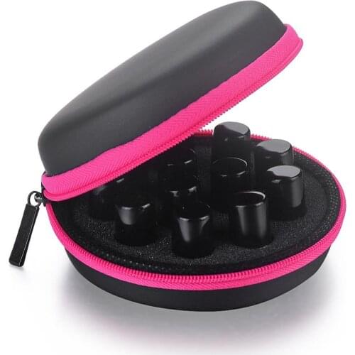 Portable Round 12 Compartments Burger Essential Oil Storage Bag Organizer 1ml 2ml Rolling Ball Bottle Essential Oil Container#BW
