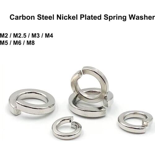 Nickel Plated Carbon Steel Spring Washer M2 M2.5 M3 M4 M5 M6 M8 Nickel Spring Gaskets
