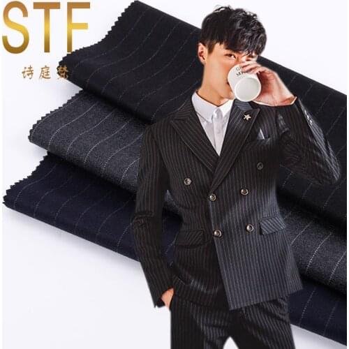 Factory Direct Spring Fashion Business Mens Suit Striped Fabric Suit Worsted Fabric Spot