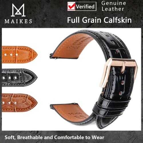 Genuine Leather Watchbands 18-24mm Soft Calfskin Watch Bracelet Steel Pin Buckle Strap Men 22mm Watch Band for Galaxy Amazfit