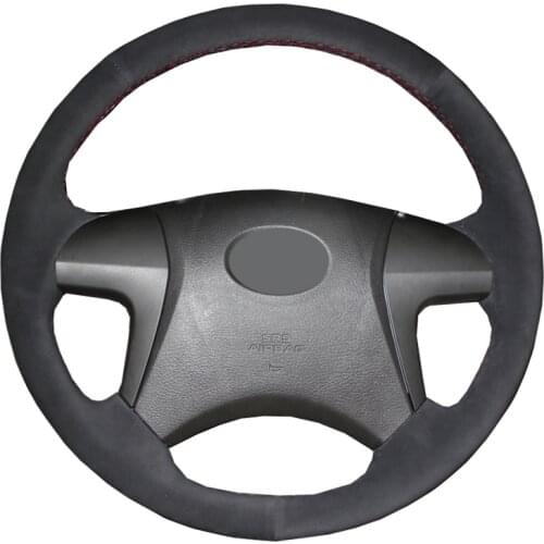 Hand Sewing Car Steering Wheel Cover Suede Leather For Toyota Fortuner Hilux Highlander Camry Isis Mark X Zio Premio Noah (Voxy)