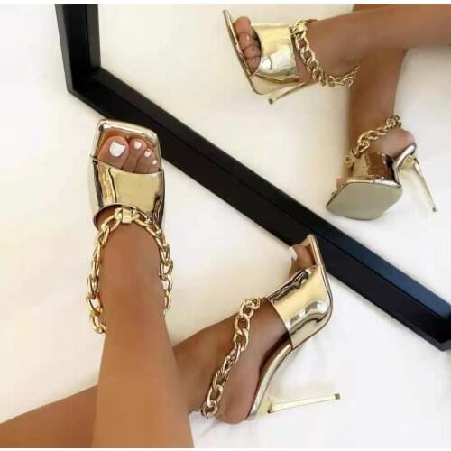Summer Thin High Heels Womens Shoes Fashion Sexy Metal Decoratio Cross-Tied Retro Peep Toe Sandals
