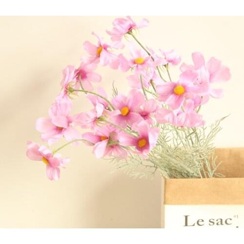 Silk Artificial flower 10 heads Cosmos Gesang flower DIY living room floor display fake flower wedding scene decoration