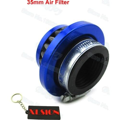 Blue 35mm Air Filter Cleaner For Dirt Pit Bike ATV Quad Go Kart Buggy 50cc 70cc 90cc 110cc Motorcycle