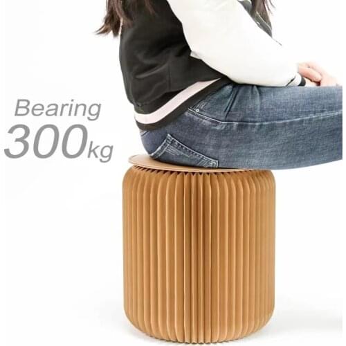 Folding paper stool creative round paper stool stylish Nordic furniture