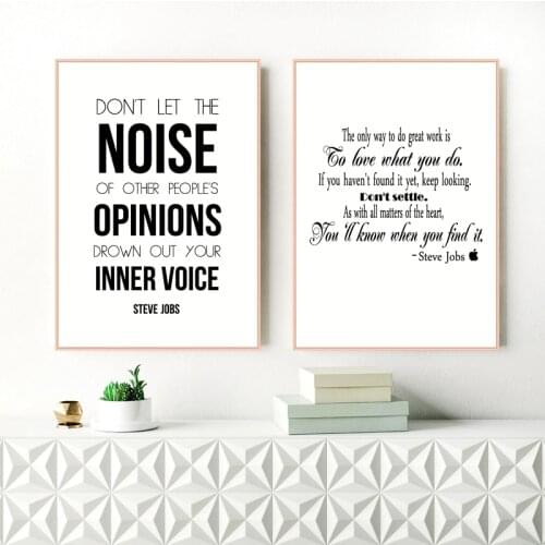 Steve Jobs Inspiring Quote Canvas Art Print and Poster Modern Black and White Minimalist Canvas Painting Office Wall Decor